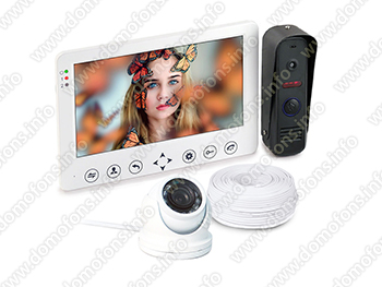 Комплект видеодомофон HDcom W715 и внутренняя купольная камера KDM-6413G